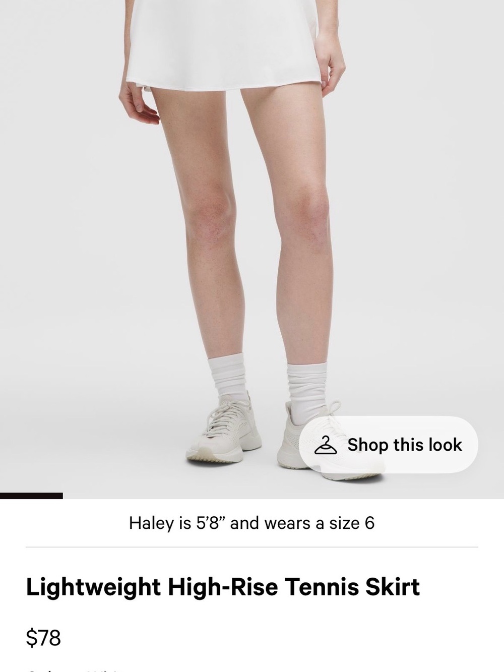 lululemon athletica White Lightweight High-Rise Tennis Skirt